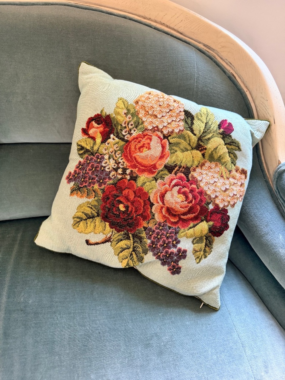 IOSIS Paris Floral Tapistry DEcorative Pillow Made in France